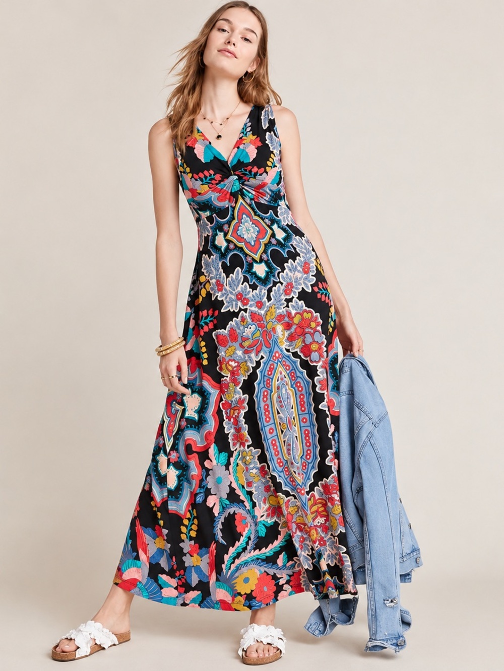 Anthropologie Maeve Camilla Maxi Dress Large Boho Fairycore Whimsigoth